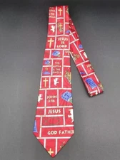 Steven Harris Religious Men's Necktie Tie Red John 3:16 Jesus Is Lord