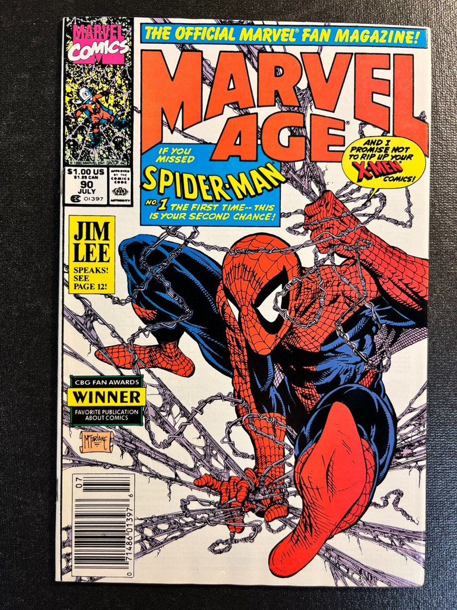 MARVEL AGE 90 NEWSTAND TODD MCFARLANE RARE 1990 COVER AMAZING