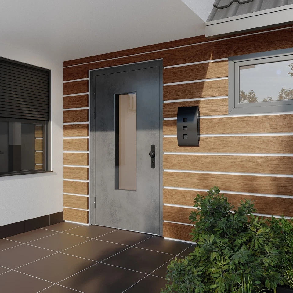 Schwarz matter Schutzbeschlag Kernziehschutz-System Türdrücker Haustürbeschlag - Bild 3 von 4