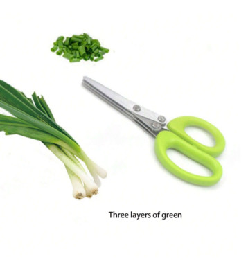 1 pc Multi-Layer Stainless Steel Kitchen Scissors for Herbs, Onion & Veggies
