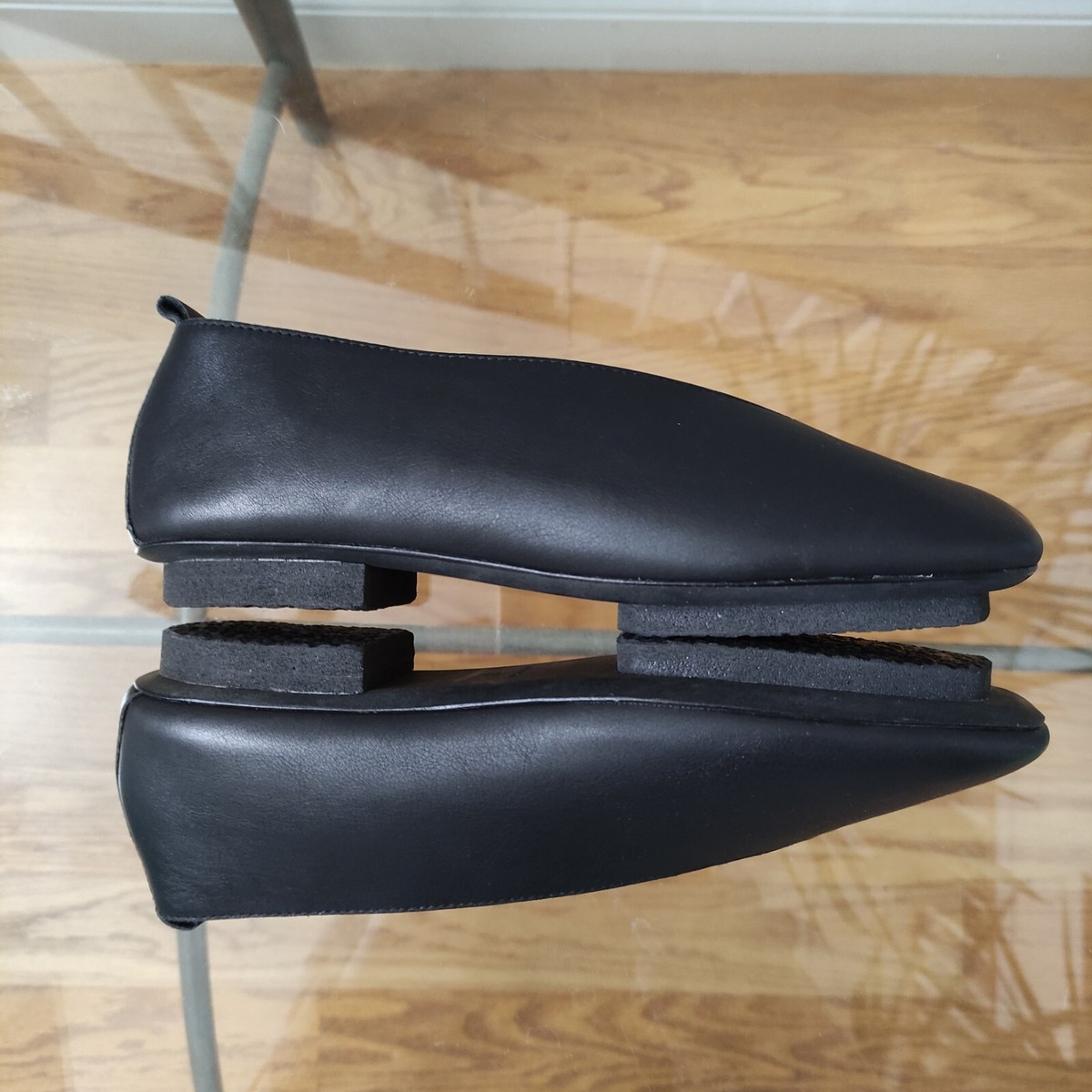 Uma Wang Ballet Flats Black Women's 37 Asymmetrical Square Toe