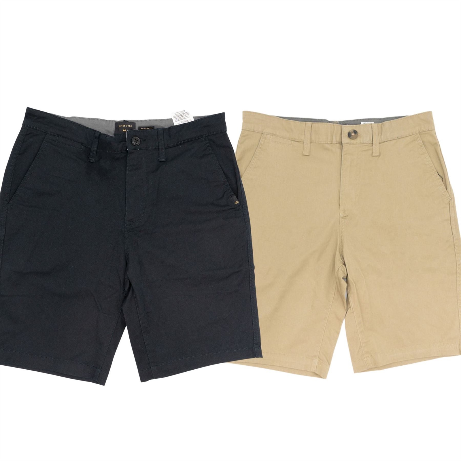 Quiksilver Mens Shorts Tan Stretch Cotton Chinos Classic Casual 5