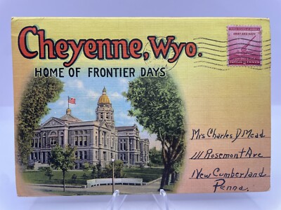 Vintage Cheyenne Wyoming Foldout Postcards Souvenir Booklet 18 Images