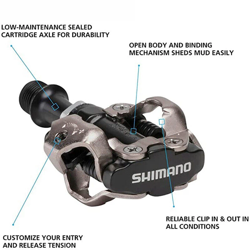 Shimano PD-M540 SPD MTB Race Pedals Black Clipless 9/16" w/ SM-SH51 Cleats New  - Image 4 of 4
