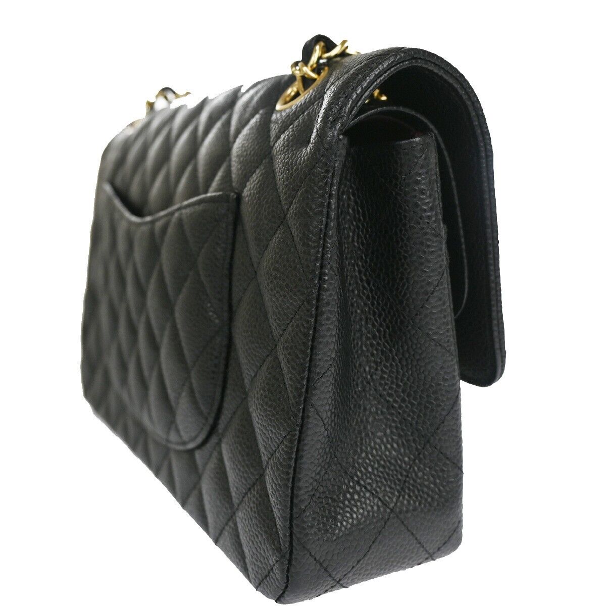 CHANEL CC Matelasse 25 Double Flap Chain Shoulder Bag Caviar CHANEL CC Matelasse 25 Double Flap Chain Shoulder Bag Caviar