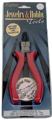 NIP Soft Handle Internal Jewelry Pliars Darice Straight Nose for twists coils S1