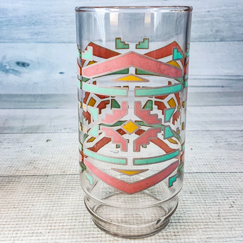 Juego de 6 vasos vintage de 14 oz Southwest Heritage rosa azul Foto 3 de 4