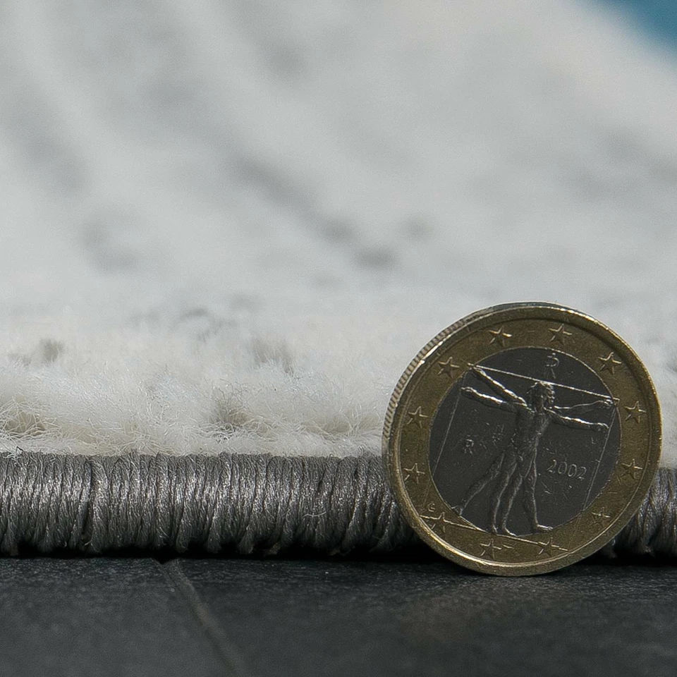 Tapis Turuqois Blanc Noir Asymétrique à Carreaux - Photo 4/4