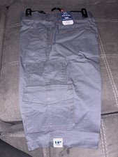 George Men's SIZE 32 Messenger Cargo Shorts CHARCOAL GRAY Long Length 14" #10725