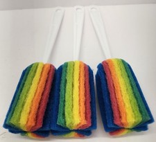 3PCS Cleaning Bottle Sponge Brush with Long Handle.