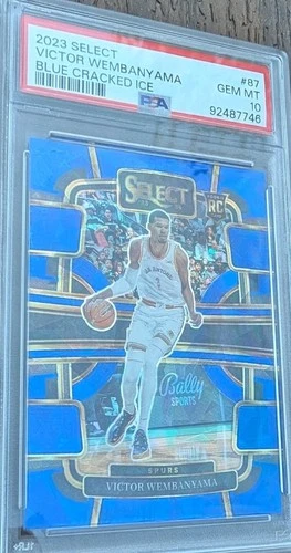 2023 Victor Wembanyama #87 Blue Cracked Ice Prizm (RC) PSA 10 Win 3 Ships FREE