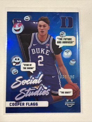Cooper Flagg 2025 Bowman University Chrome Social Studies Blue /150 #SS-1