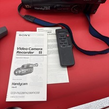 Tested. 1994 Sony Handycam Video 8 CCD-FX330 Video Camera w/ Charger Turns On