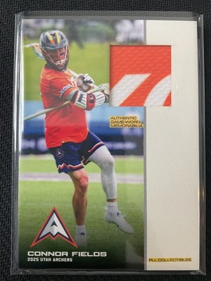 Connor Fields 2025 Premier Lacrosse League 2-Color Game Used Jersey Card 