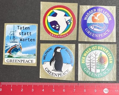 Greenpeace    Aufkleber/Sticker Konvolut :   5 verschiedene     (O5-16-64-1)