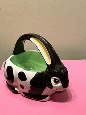 Dept 56 Tuxedo Rabbit Porcelain Basket, 10”  For Eggs, Candy Or Petals Lot3001