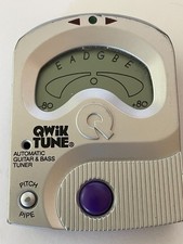 Vintage 1999 Qwik Tune Automatic Guitar Bass Tuner Pitch Pipe Silver