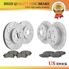 [Front+Rear] Disc Brake Rotors And Ceramic Pads Kit For Subaru Crosstrek Impreza