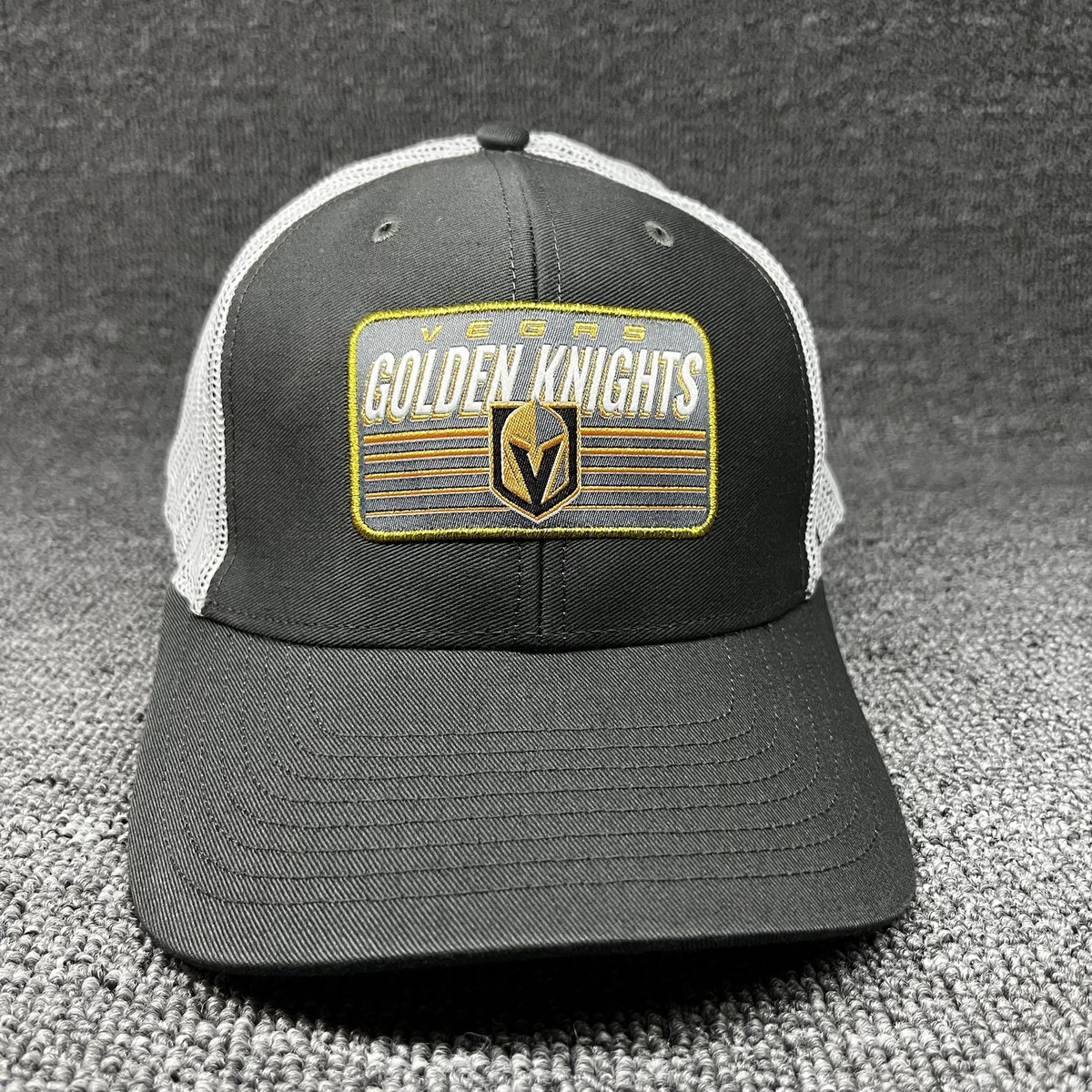 Vegas Golden Knights '47 Brand Black White Mesh Trucker Snapback Hat Cap