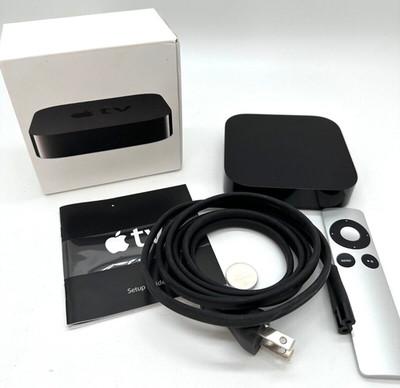 Apple TV 3rd Generation Media Streamer HDMI 1080p FHD- Black (MD199LL/A)