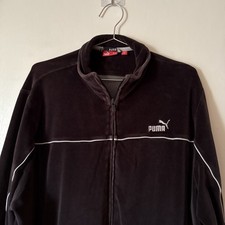 Vtg Puma Velour Full Zip Track Jacket Brown | Mens XL