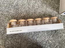 Glass Pantry Storage Jars with Wood Lids - 1oz set of 6