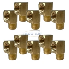 10 Pack 1/8" NPT Brass Street Elbow 90 Degree Pipe Thread Fitting Male Female