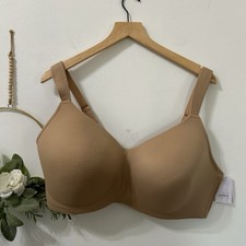 Auden Lightly Lined Wirefree Bra Womens Size 42DD Nude Wireless Back Closure NWT