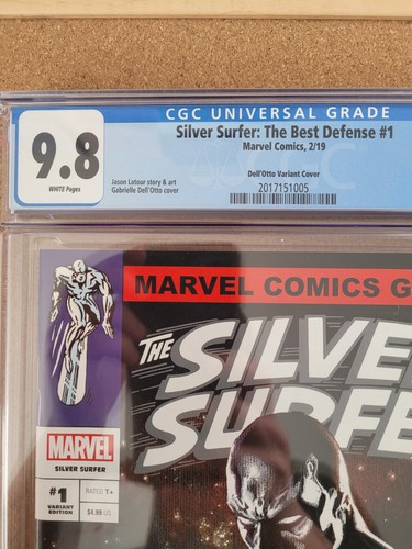 Silver Surfer Best Defense #1 Dell Otto Variant CGC 9.8 White Pages - Picture 6 of 11