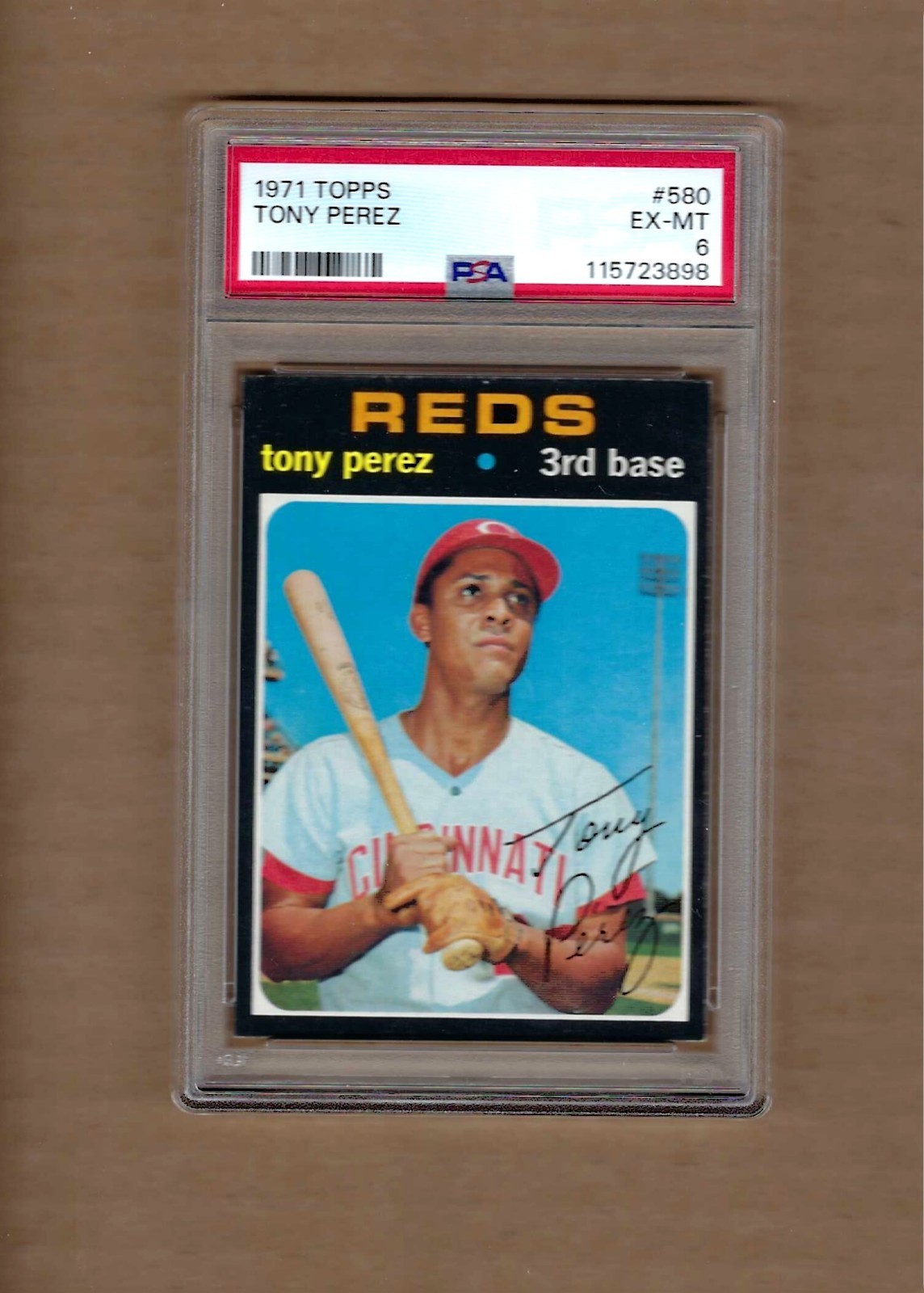 1971  TOPPS   TONY  PEREZ  #  580      PSA   6
