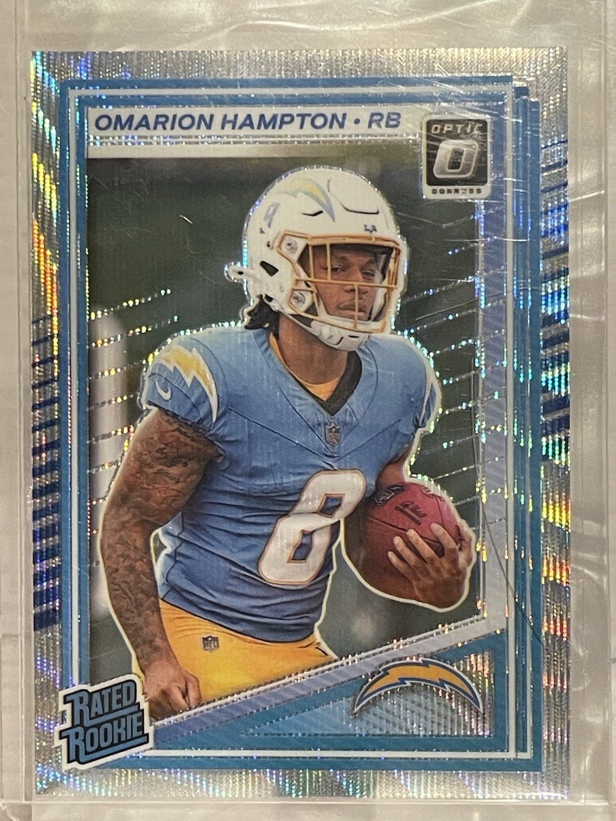 2025 Panini Donruss Optic Wave Prizm Rated Rookie Omarion Hampton #212 104/300