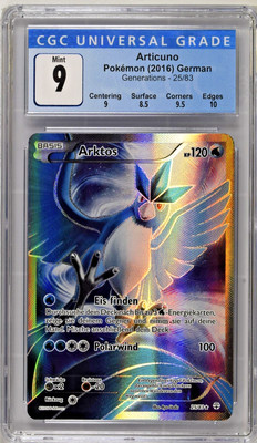 Arktos Articuno 25/83 Holo XY Generations Deutsch | CGC 9 w/ Subs | wie PSA