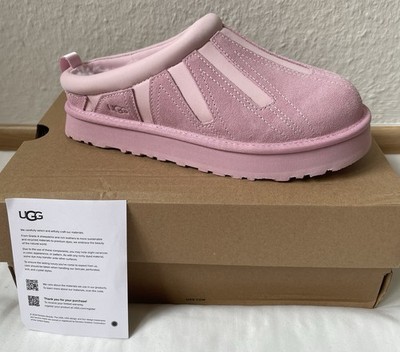 UGG Tazz Sunwave Plateau Pantoletten Hausschuhe Rosa Leder Gr.36