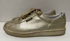 Chanel Vintage women size EU 40 gold leather lace up sneakers