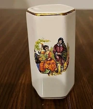 Porcelain Toothpick Holder Portugal Courting Couple Antique Victorian EUC