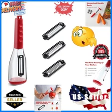 Versatile Vegetable Peeler with Transparent Storage & 3 Blades for All Produce