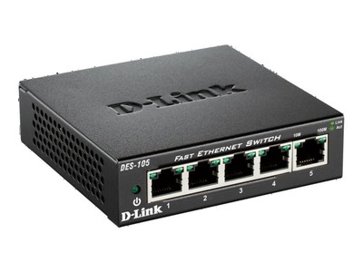 D-Link DES-105 Unmanaged L2 Vollduplex 5x 10/100 Mbps LAN 1 Gbps 2K DES-105/E