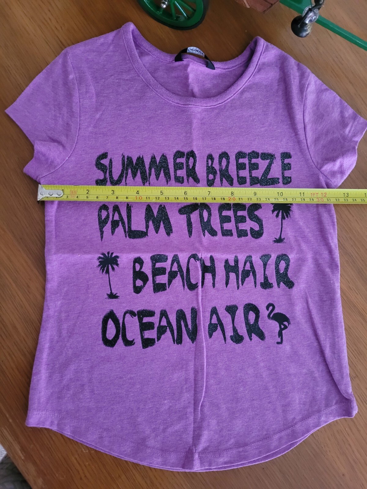 George 7-8 years Purple & Black Glitter Summer Holiday Short-Sleeved T-Shirt image 7