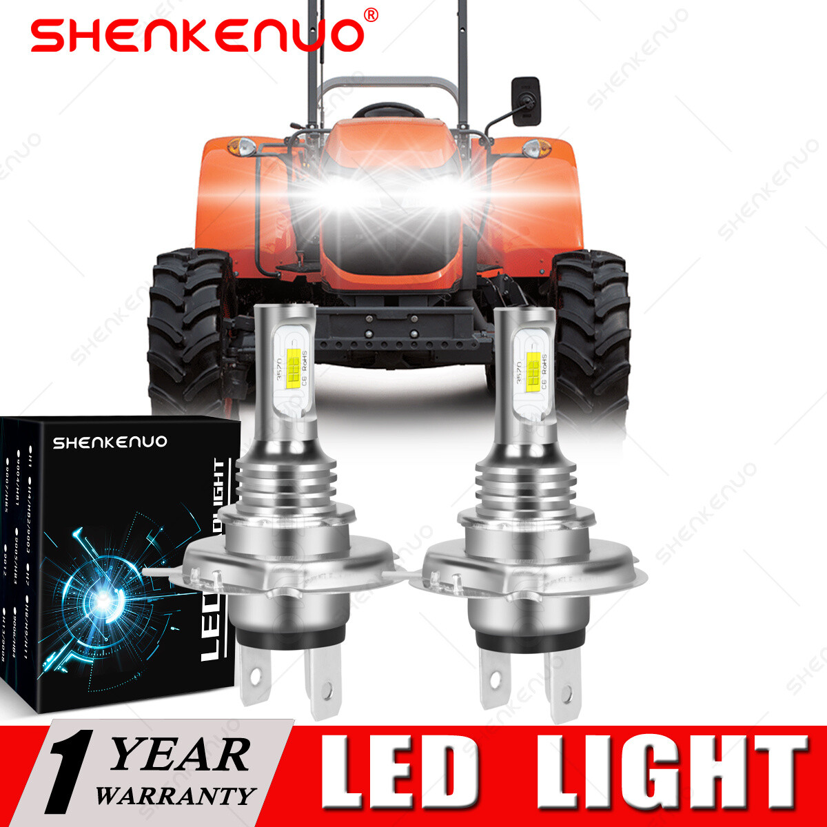 Brighten Your Night Work: TSJ Headlight Assembly For Kubota L4400 & MX5000 Series Tractors