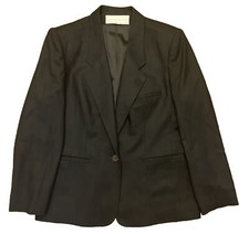 VTG Evan-Picone 100 Worsted Wool Women's Lined Black Blazer Sz. 12 Made in USA