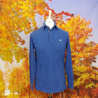 Crew Clothing Co. Blau 100% Baumwolle Langarmshirt. UK Herren Gr. Small