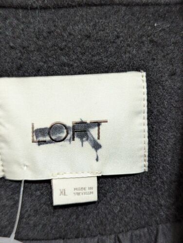Abrigo Loft Ann Taylor Para Mujer Negro Doble Pecho Mezcla Lana Clásico Largo XL - Imagen 5 de 8