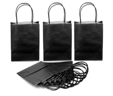 Black Extra Small - Birthday Party Gift Bags / Paper Loot Goody Bag 15x20+8cm