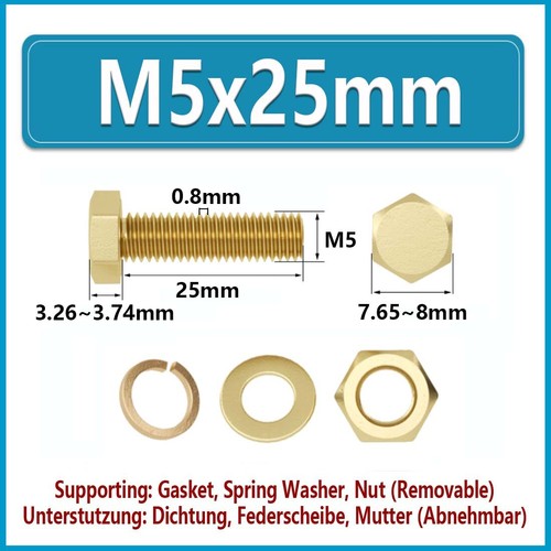 Tornillos hexagonales de latón M3 ~ M16 con tuercas y arandelas y pernos completamente roscados - Imagen 25 de 97
