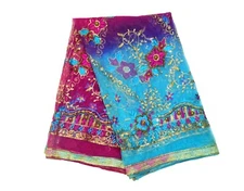 Vintage Wedding Scarf Net Dupatta Stole Beaded Embroidered BUY 3, GET 1 FREE