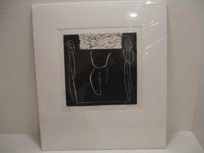 Dale Chisman Denver Artist Black & White Woodcut Abstract on Paper Signed #1