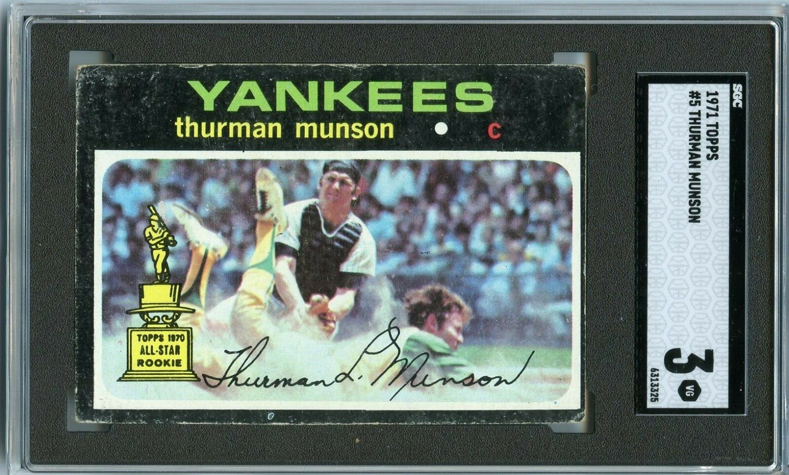 1971 Topps Thurman Munson New York Yankees #5 RC ⭐️💥🎯  SGC Graded 3