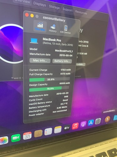 Apple MacBook Pro 13, 2.7GHz i5 8GB RAM 120GB SSD 2015 - 第 4/10 張圖片