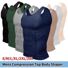 Men's Shaper Cooling T-Shirt Compression Belly Vest Slimming Shapewear Tank Tops