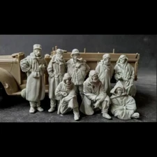 1/35 WWII German Winter Troops Resin Figure Set 8 Soldiers in Cold Weather NO CA